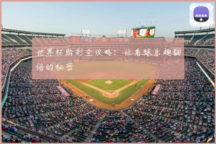 世界杯购彩全攻略：让看球乐趣翻倍的秘密