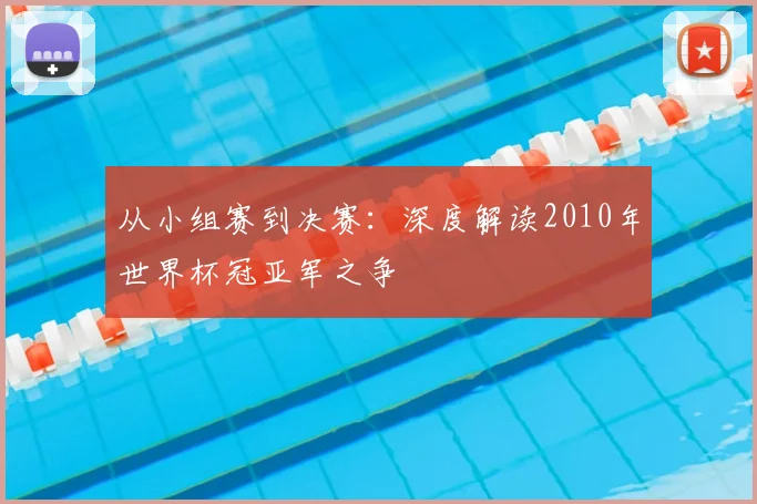 从小组赛到决赛：深度解读2010年世界杯冠亚军之争